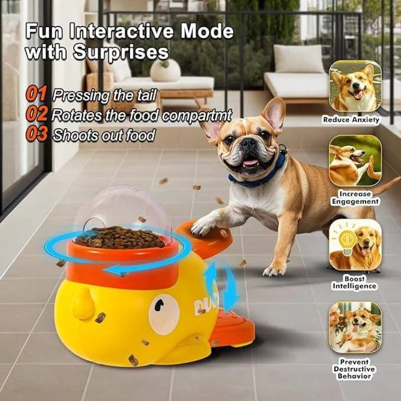Dog, Cat, Pet Feeder, Little Yellow Duck, Interactive Puzzle Dog Feeding Machine, Puppy, Missing Food Toy, Anti-Slip Bottom