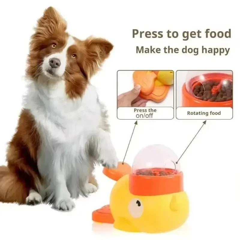 Dog, Cat, Pet Feeder, Little Yellow Duck, Interactive Puzzle Dog Feeding Machine, Puppy, Missing Food Toy, Anti-Slip Bottom