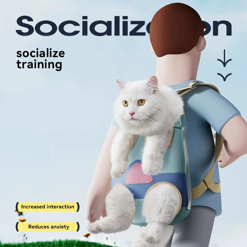 3D Airflow Pet Carrier Backpack - Front-Facing Escape-Proof Cat & Small Dog Carrier, Ergonomic Shoulder Straps with Tripl