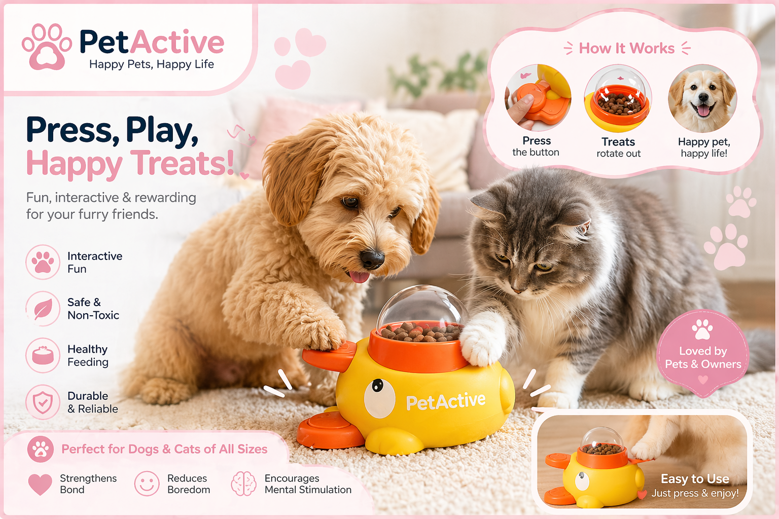 PetActive Smart Treat Puzzle Toy for Dogs & Cats